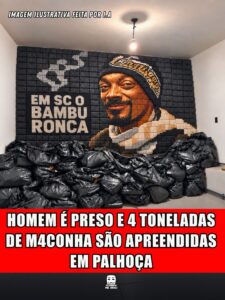 HOMEM É PRESO E 4 TONELADAS DE MACONHA SÃO APREENDIDAS EM PALHOÇA