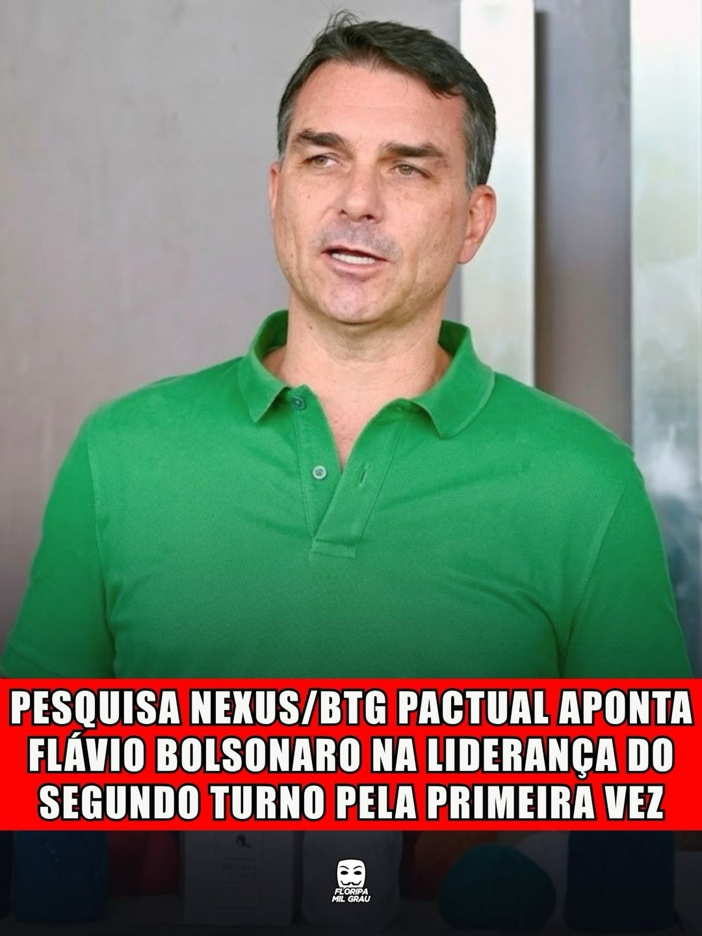 PESQUISA NEXUS/BTG PACTUAL APONTA FLÁVIO BOLSONARO NA LIDERANÇA DO SEGUNDO TURNO PELA PRIMEIRA VEZ