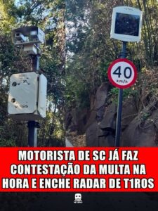 MOTORISTA DE SC JÁ FAZ CONTESTAÇÃO DA MULTA NA HORA E ENCHE RADAR DE T1ROS