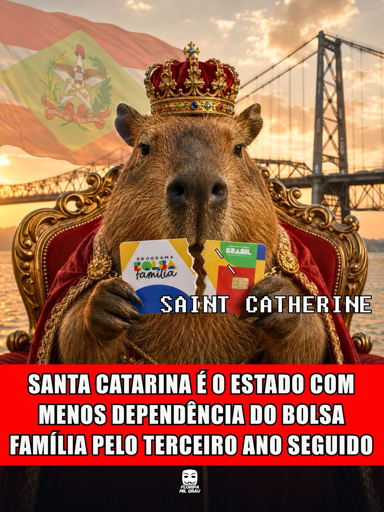 SANTA CATARINA É O ESTADO COM MENOS DEPENDÊNCIA DO BOLSA FAMÍLIA PELO TERCEIRO ANO SEGUIDO