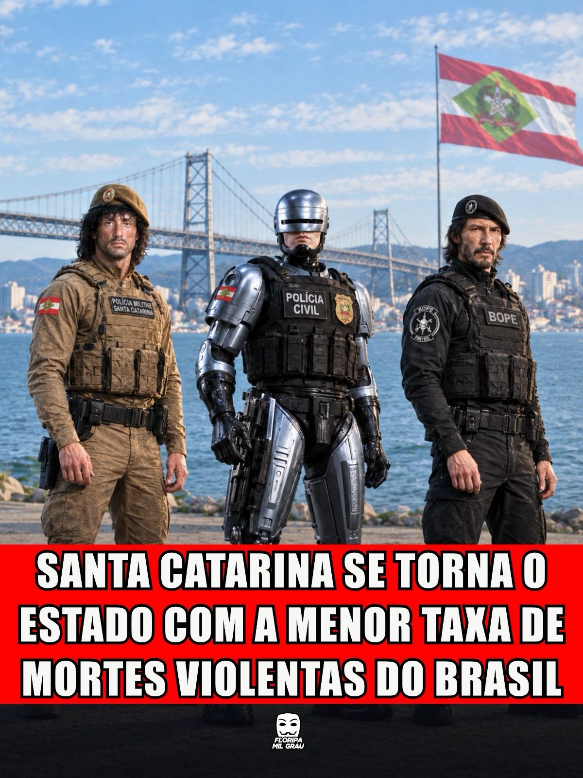 SANTA CATARINA SE TORNA O ESTADO COM A MENOR TAXA DE MORTES VIOLENTAS DO BRASIL