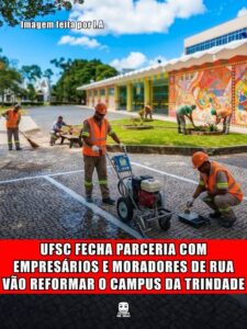 UFSC FECHA PARCERIA COM EMPRESÁRIOS E MORADORES DE RUA VÃO REFORMAR O CAMPUS DA TRINDADE