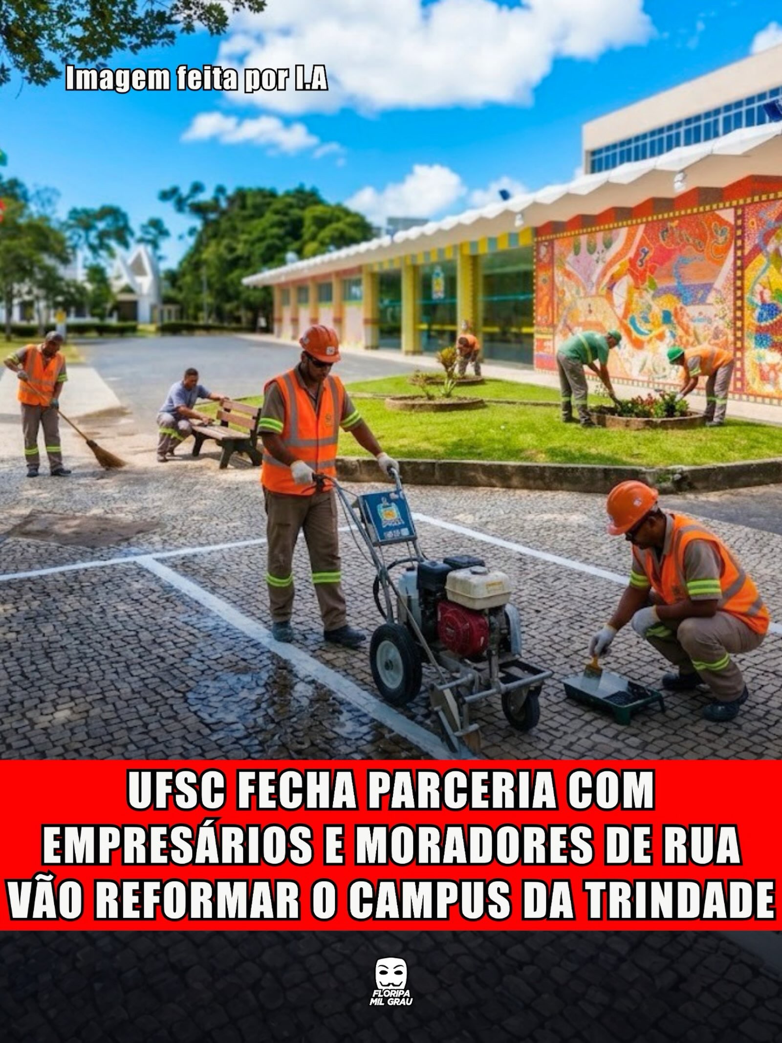 UFSC FECHA PARCERIA COM EMPRESÁRIOS E MORADORES DE RUA VÃO REFORMAR O CAMPUS DA TRINDADE