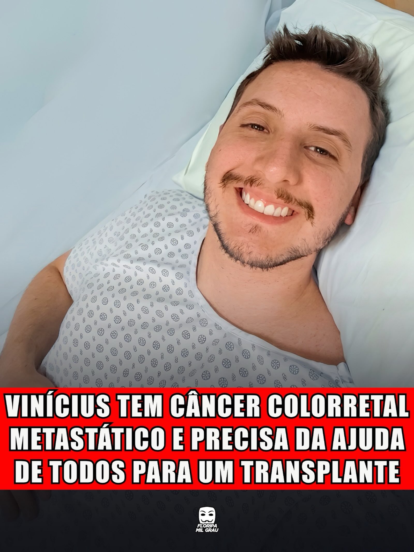 VINÍCIUS TEM CÂNCER COLORRETAL METASTÁTICO E PRECISA DA AJUDA DE TODOS PARA UM TRANSPLANTE