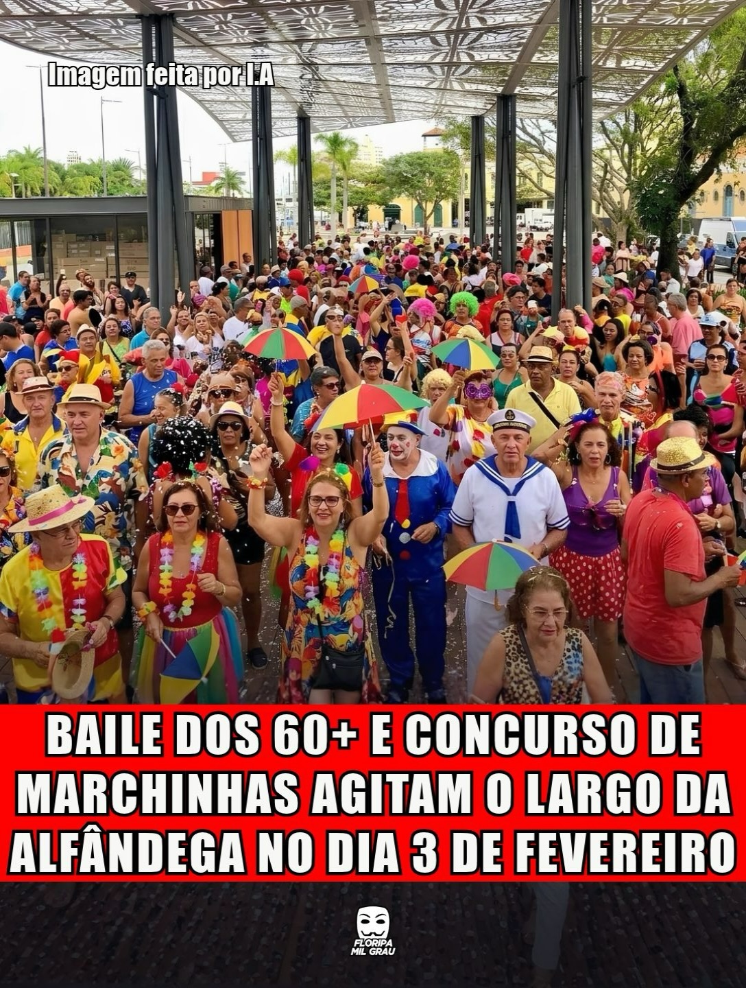 BAILE DOS 60+ E CONCURSO DE MARCHINHAS AGITAM O LARGO DA ALFÂNDEGA NO DIA 3 DE FEVEREIRO