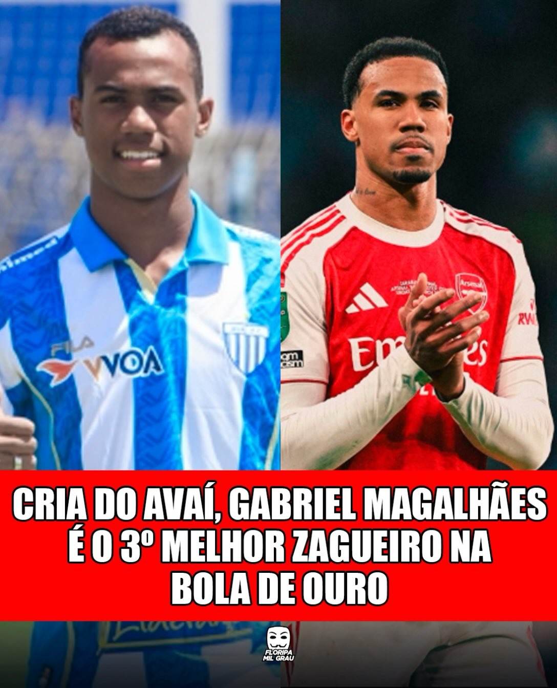 CRIA DO AVAÍ, GABRIEL MAGALHÃES É O 3º MELHOR ZAGUEIRO NA BOLA DE OURO