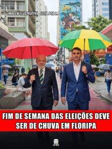 FIM DE SEMANA DAS ELEIÇÕES DEVE SER DE CHUVA EM FLORIPA