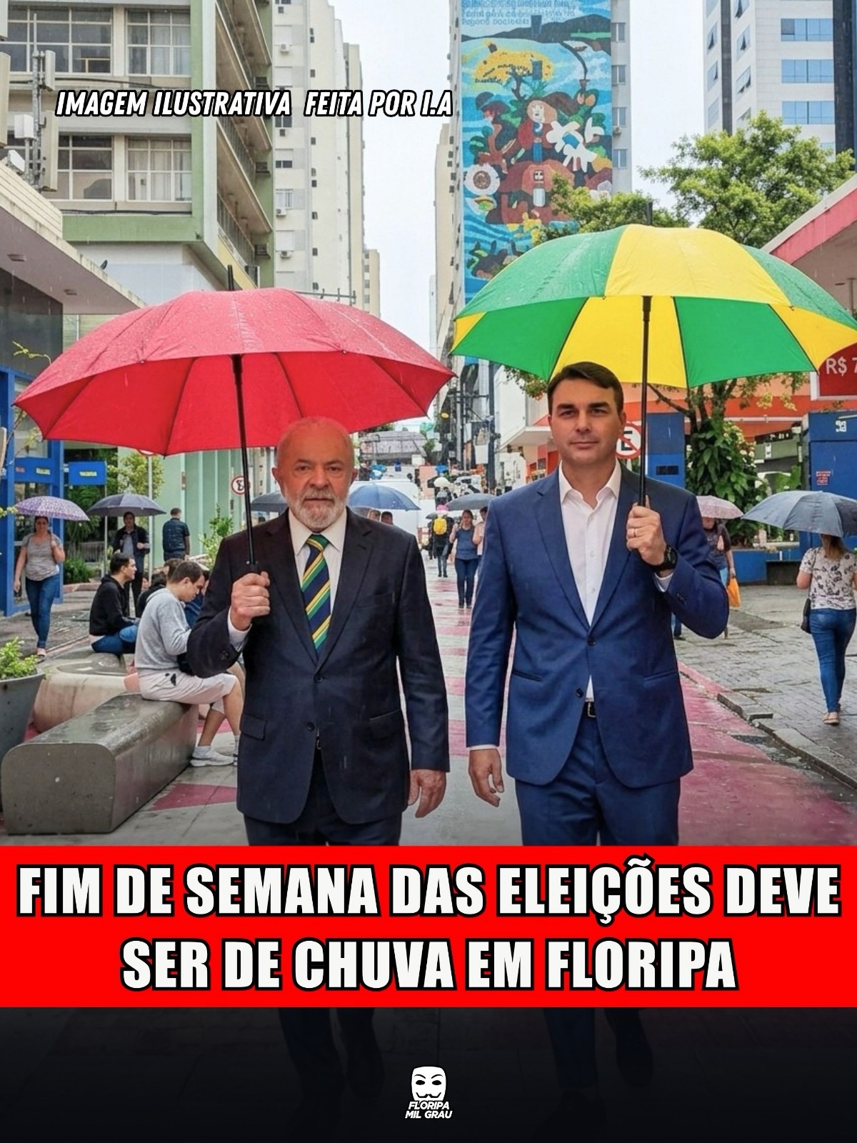 FIM DE SEMANA DAS ELEIÇÕES DEVE SER DE CHUVA EM FLORIPA