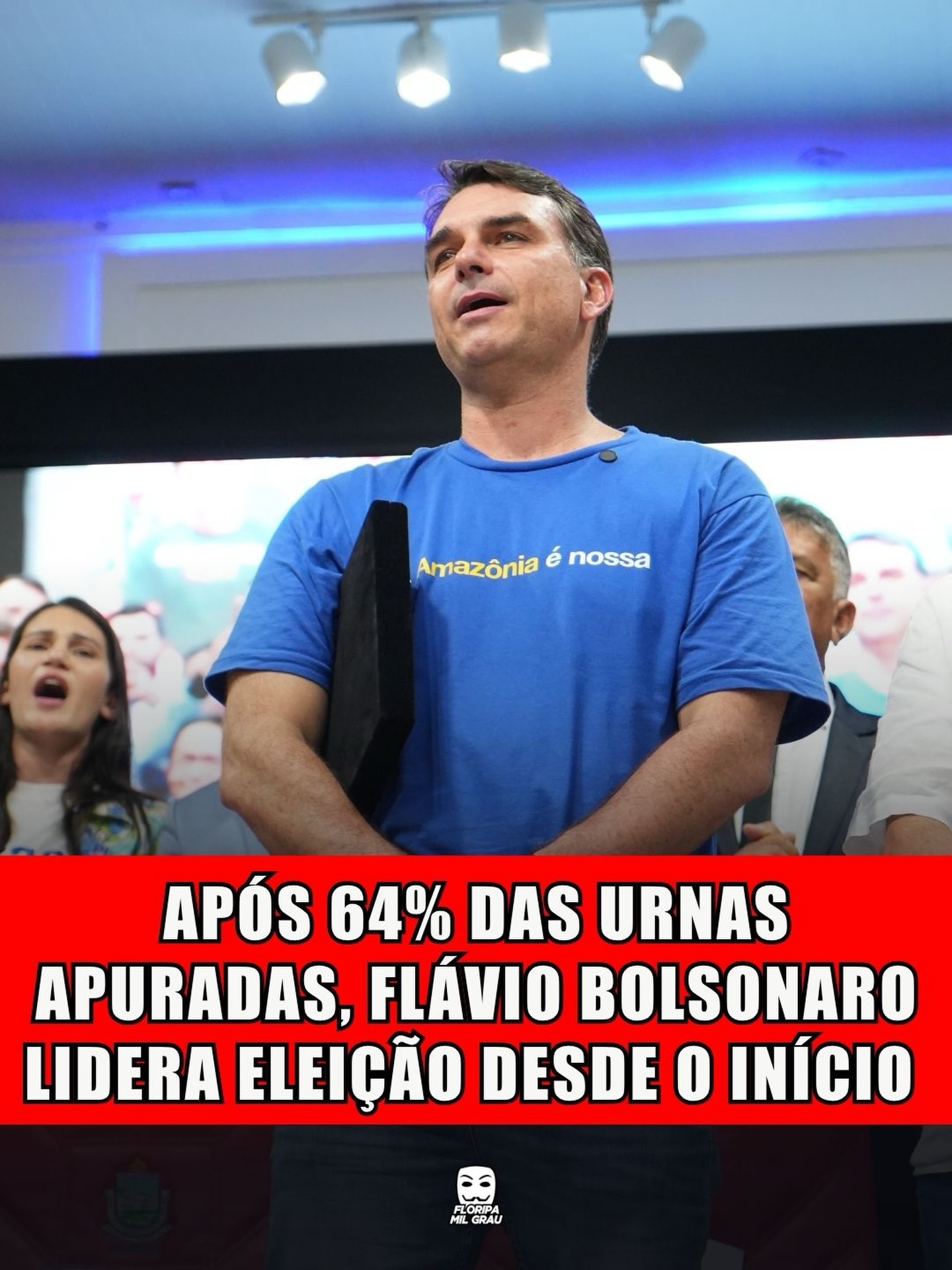 APÓS 64% DAS URNAS APURADAS, FLÁVIO BOLSONARO LIDERA ELEIÇÃO DESDE O INÍCIO
