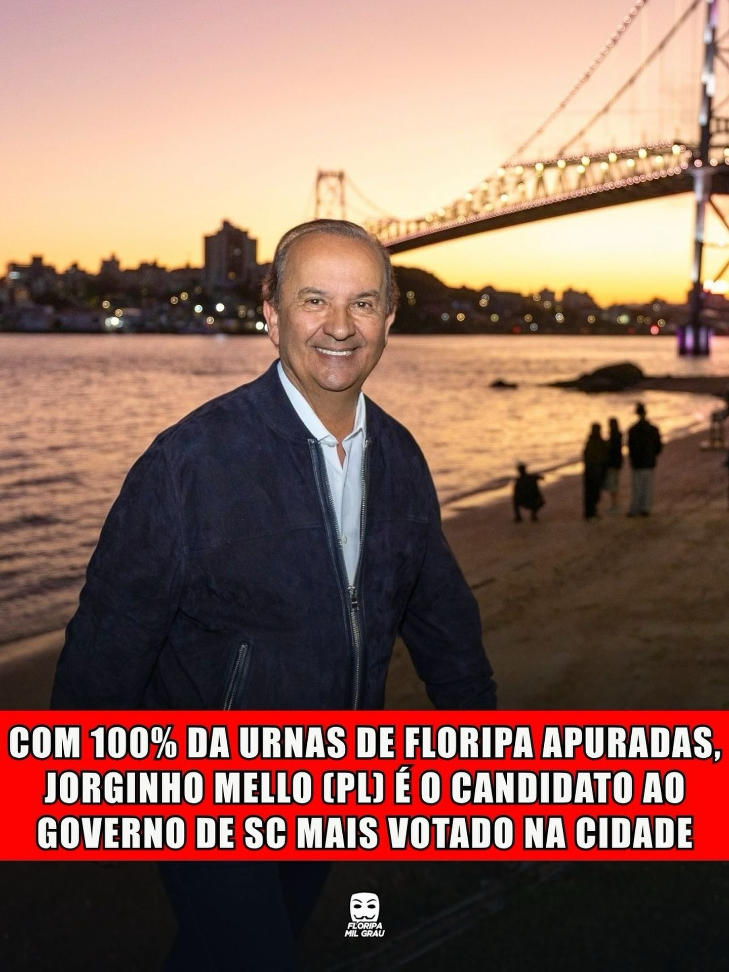 COM 100% DA URNAS DE FLORIPA APURADAS, JORGINHO MELLO (PL) É O CANDIDATO AO GOVERNO DE SC MAIS VOTADO NA CIDADE