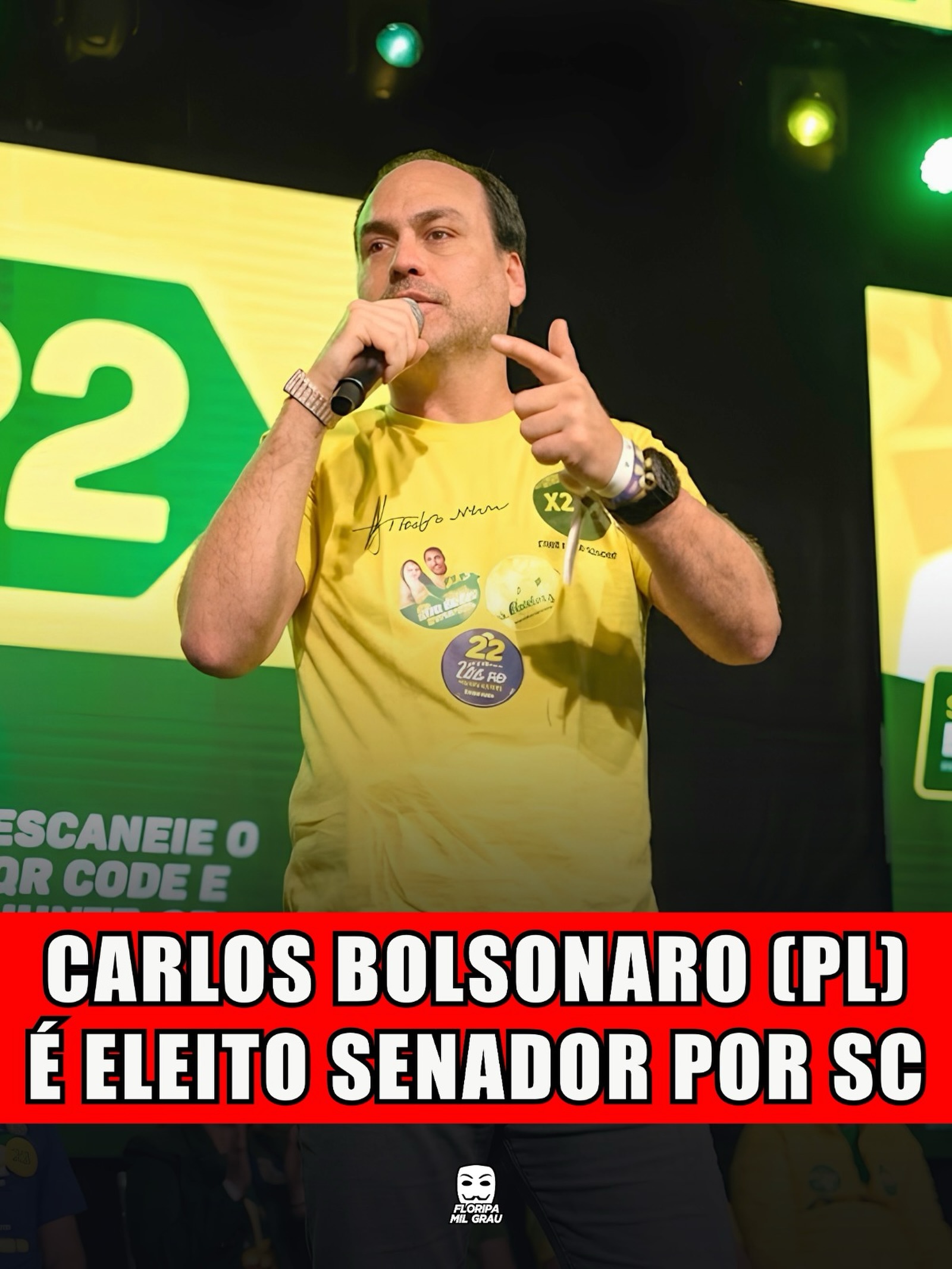 CARLOS BOLSONARO (PL) É ELEITO SENADOR POR SC