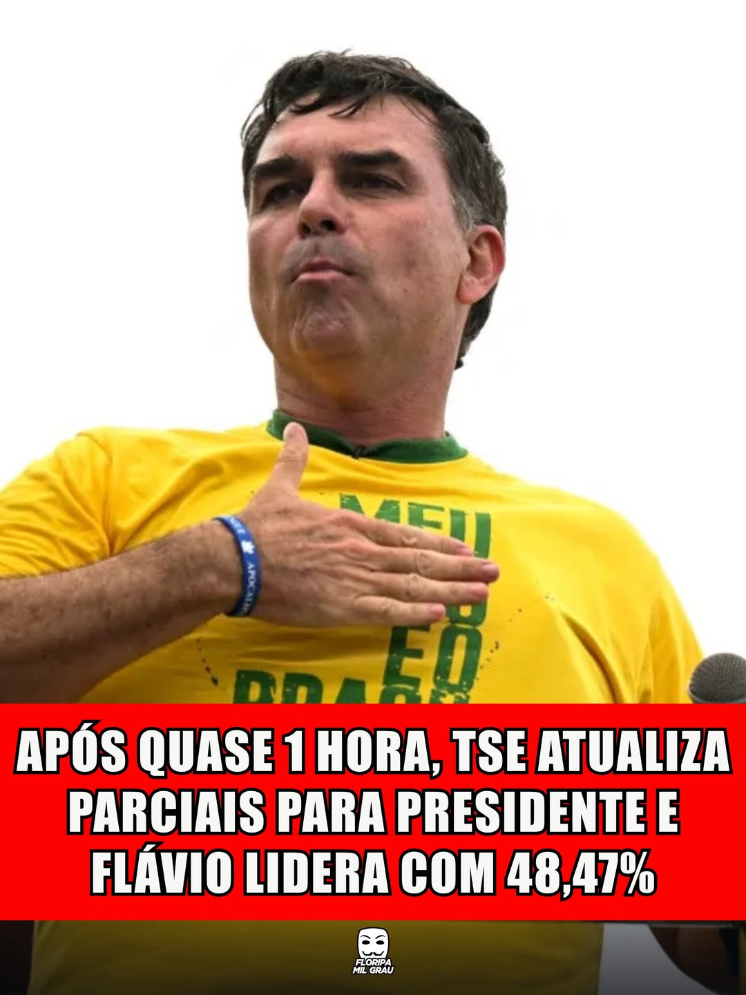 APÓS QUASE 1 HORA, TSE ATUALIZA PARCIAIS PARA PRESIDENTE E FLÁVIO LIDERA COM 48,47%
