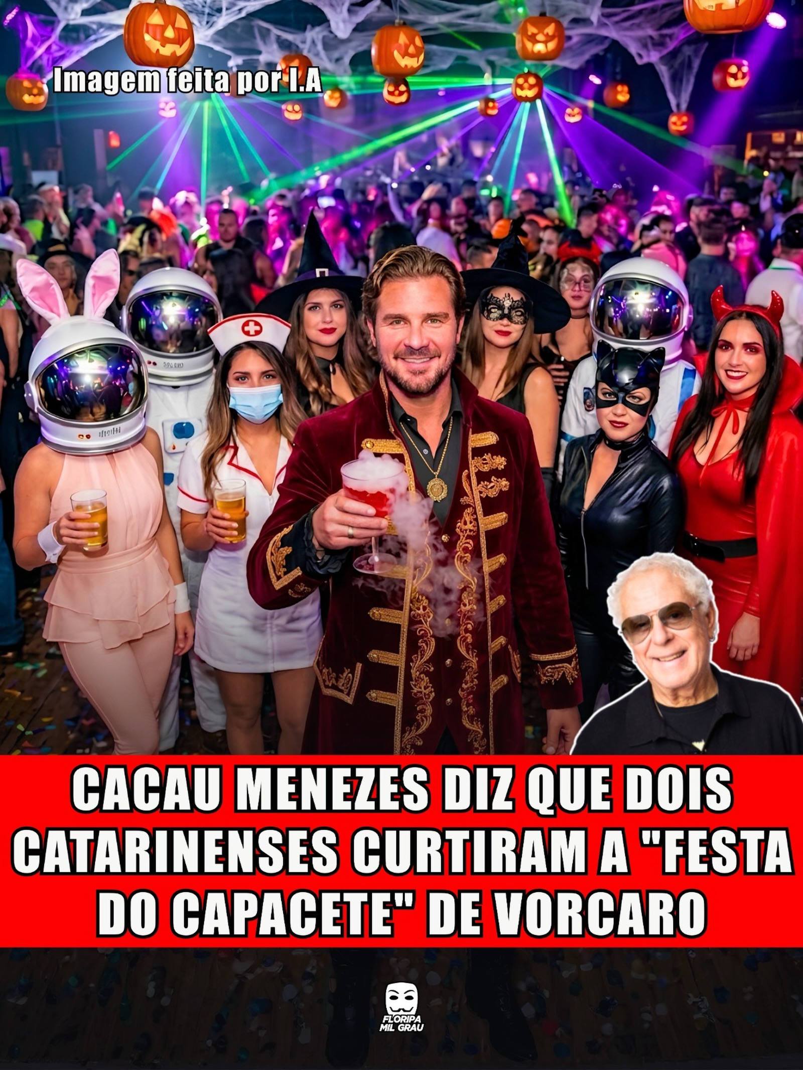 CACAU MENEZES DIZ QUE DOIS CATARINENSES CURTIRAM A "FESTA DO CAPACETE" DE VORCARO