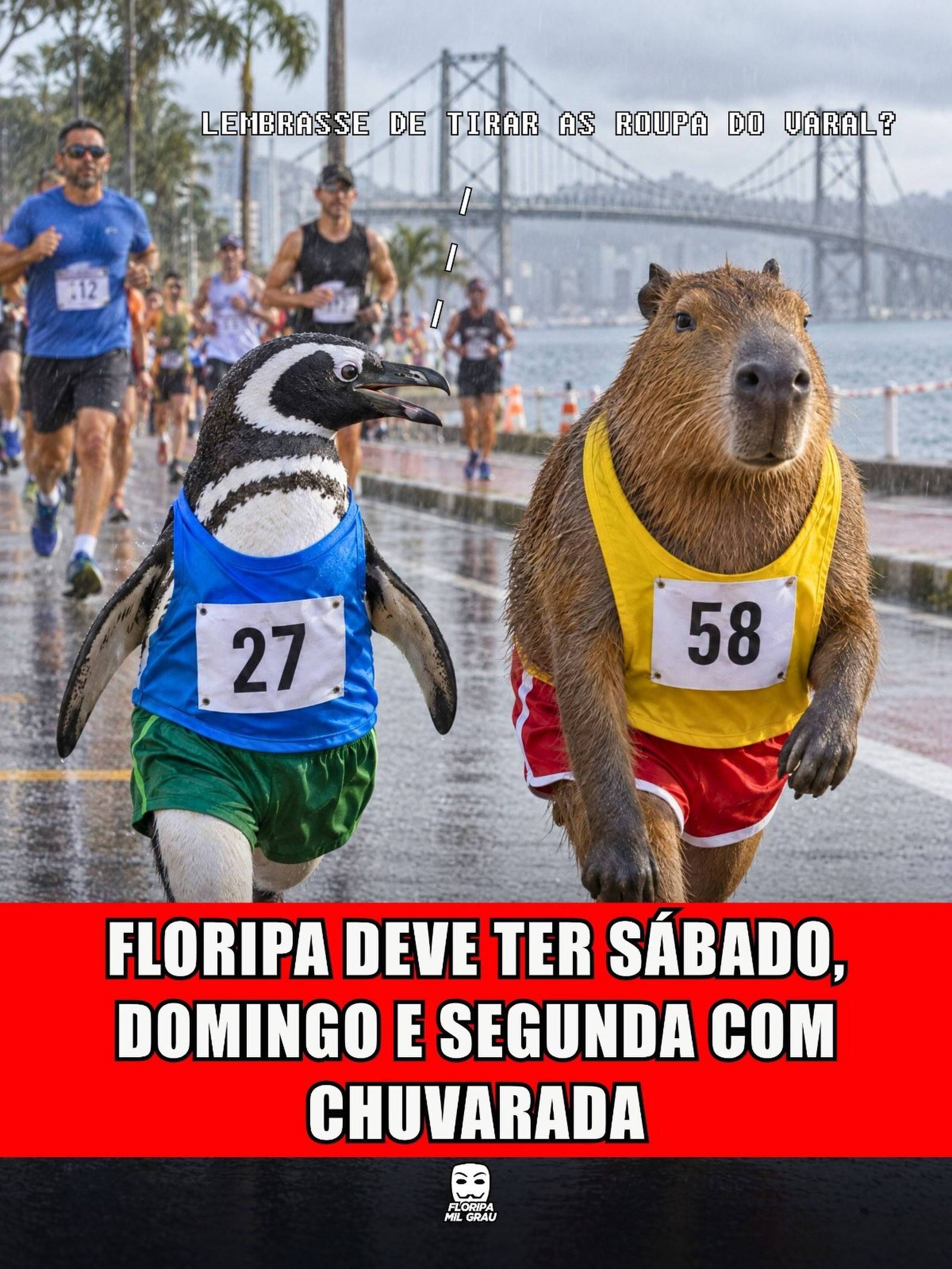FLORIPA DEVE TER SÁBADO, DOMINGO E SEGUNDA COM CHUVARADA