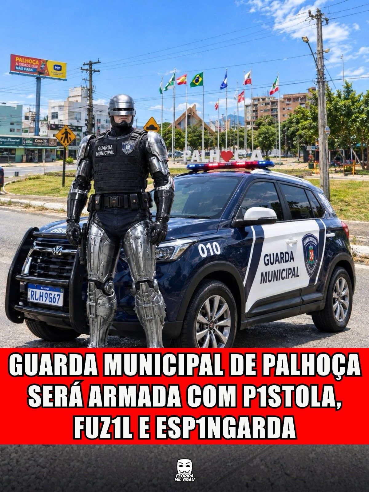 GUARDA MUNICIPAL DE PALHOÇA SERÁ ARMADA COM P1STOLA, FUZ1L E ESP1NGARDA