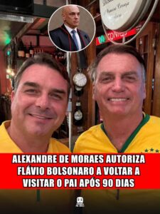 ALEXANDRE DE MORAES AUTORIZA FLÁVIO BOLSONARO A VOLTAR A VISITAR O PAI APÓS 90 DIAS
