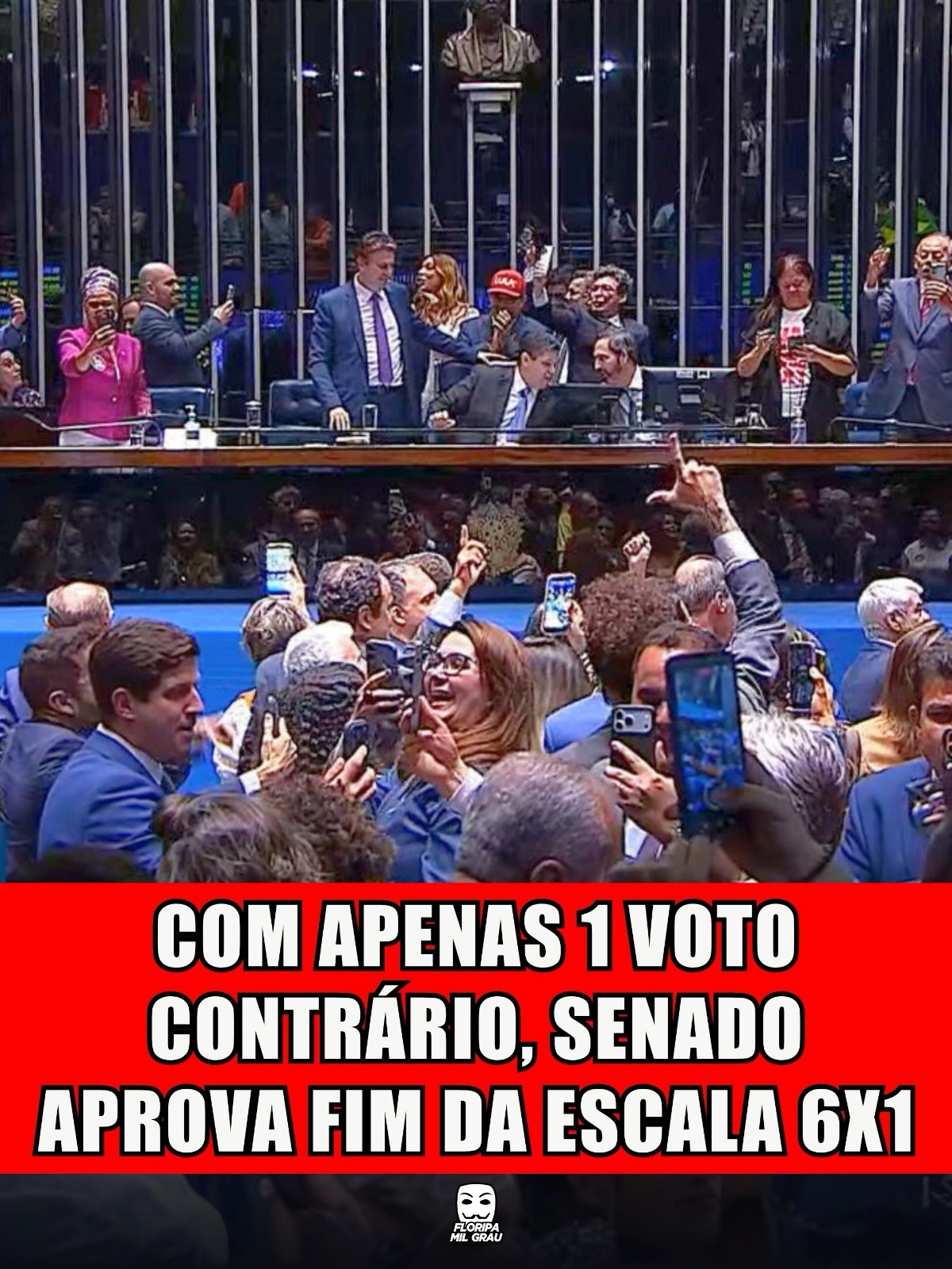 COM APENAS 1 VOTO CONTRÁRIO, SENADO APROVA FIM DA ESCALA 6X1