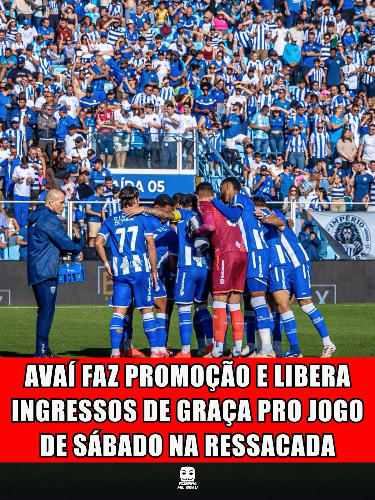 AVAÍ FAZ PROMOÇÃO E LIBERA INGRESSOS DE GRAÇA PRO JOGO DE SÁBADO NA RESSACADA